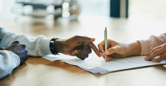 people going over business contract